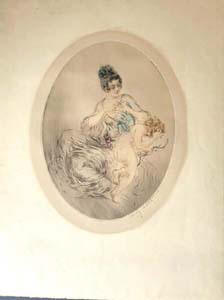 louis icart etching clipped wings
