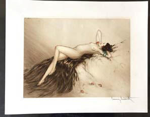 louis icart etching loves awakening