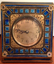 tiffany studios art deco blue clock furnaces