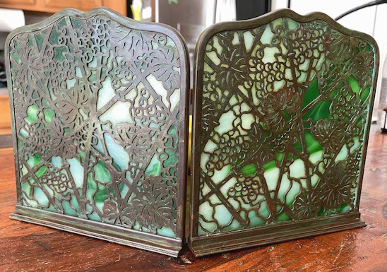 tiffany studios grapevine bookends