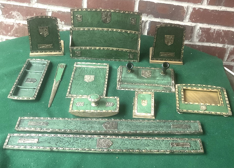 tiffany heraldic desk set